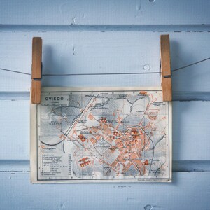 Vintage Oviedo-kaart uit 1920