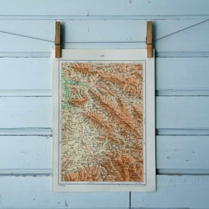 Carte vintage de la Serbie orientale 1971
