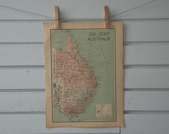 1941 Vintage East Australia Map