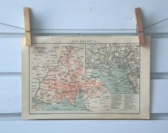 1894 Vintage Oslo Map