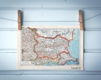 1938 Vintage Bulgaria Map