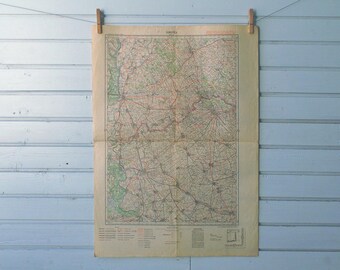 1949 Vintage North Bačka & South Hungary Map