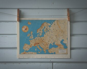 1957 Vintage Map of Europe