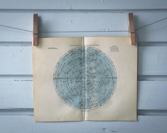 1932 Vintage Southern Hemisphere Celestial Map