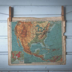 Carte des Etats-Unis vintage des années 1910
