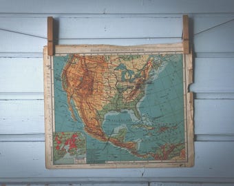 1910s Vintage USA Map