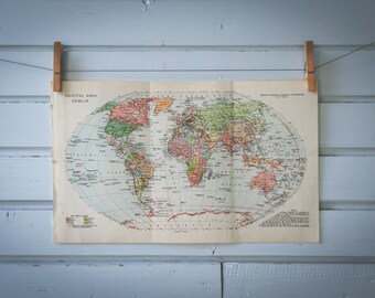 1936 Vintage World Map