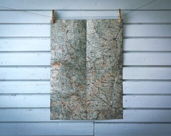 1930s Vintage East Serbia Map