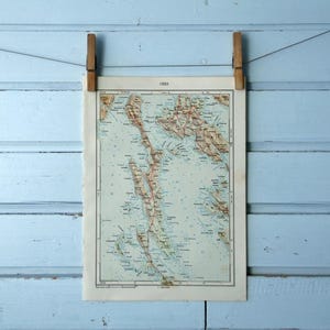 Carte vintage de l'île de Cres, 1971