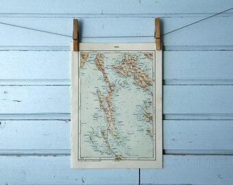 1971 Vintage Island of Cres Map