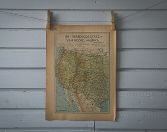 1941 Vintage West USA Map