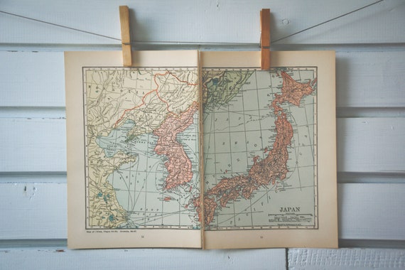 1925 Vintage Map of Japan