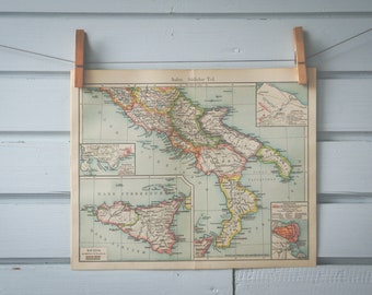 1908 Vintage Map of South Italy in Classical Antiquity