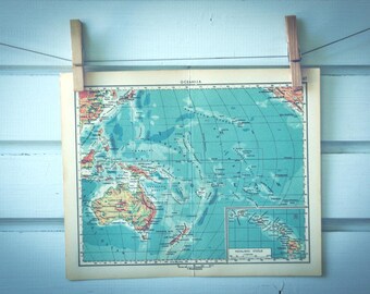 1959 Vintage Oceania Map