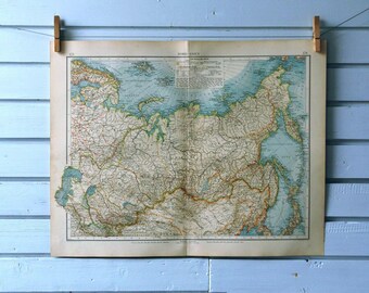 1901 Vintage Map of Siberia