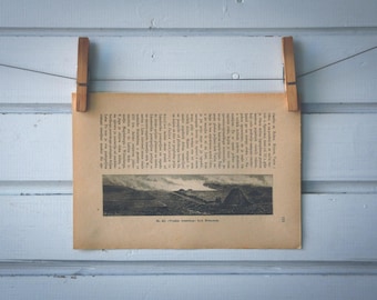 1892 Vintage Bogland Lithograph Illustration