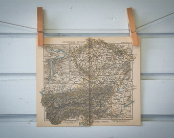 1893 Vintage Map of Austria