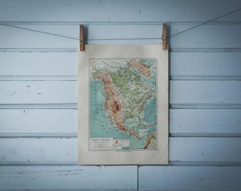 1897 Vintage North America Map