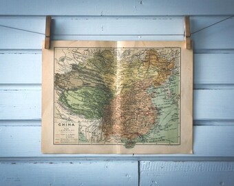 1937 Vintage Map of China
