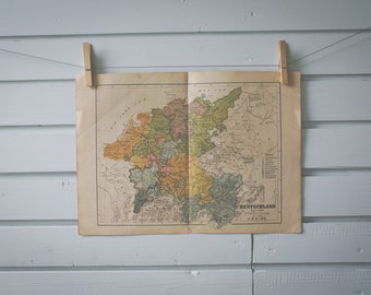 1850s Vintage Map of Germany in the 16th Century
