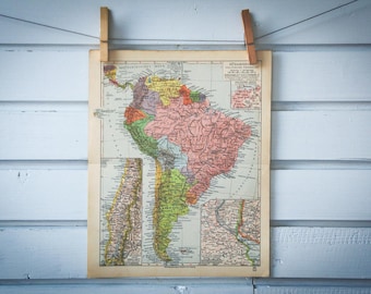 1931 Vintage South America Map