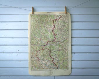 1948 Vintage Slovenia, Austria & Hungary Tripoint Map