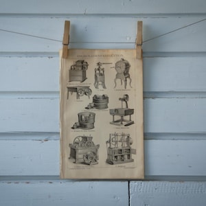 1887 Vintage Chocolate Manufacturing Lithograph Illustration