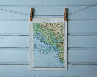 1971 Vintage North Dalmatia Map