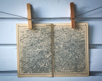 1910s Vintage Map of Switzerland