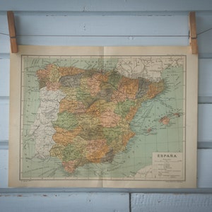 Carte d'Espagne vintage 1928