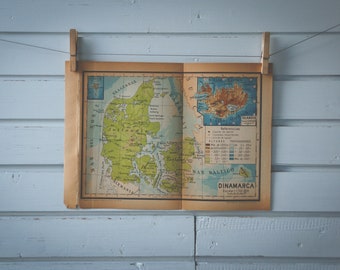 1946 Vintage Denmark Map
