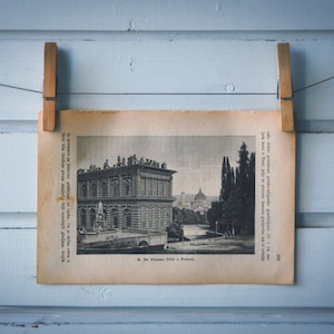 1894 Vintage Florence Lithograph Illustration