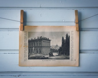 1894 Vintage Florence Lithograph Illustration