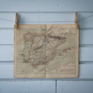 Carte d'Espagne vintage 1887