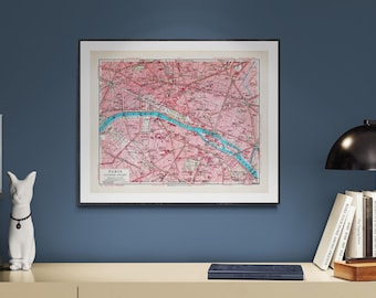 1936 Vintage Map of Paris - Digital Download