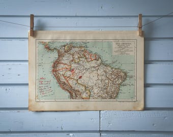 1904 Vintage North Brazil Map