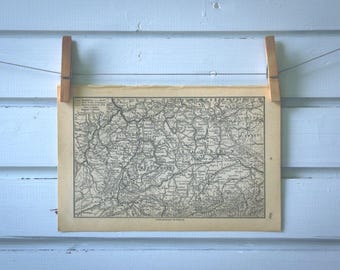 1930 Vintage South Germany Map