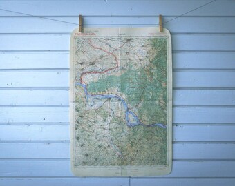 1948 Vintage East Serbia & West Romania Map