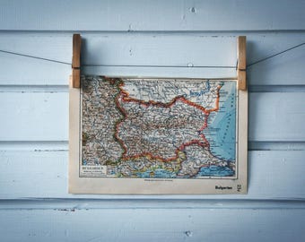 1936 Vintage Bulgaria Map