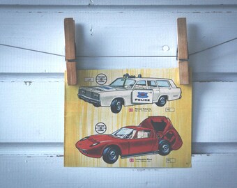 1970 Vintage Matchbox Cars Illustration