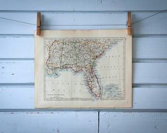 1901 Vintage Southeast USA Map