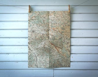 1930s Vintage South Serbia Map