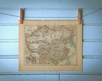1895 Vintage Map of China