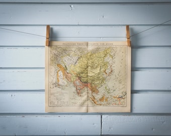 1887 Vintage  Map of Asia