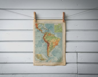 1952 Vintage South America Map