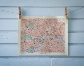 1907 Vintage Map of London