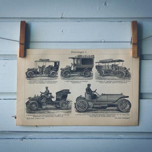1909 Vintage Automobile Lithographie-Illustration