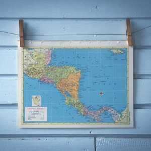 1957 Vintage Mittelamerika Karte