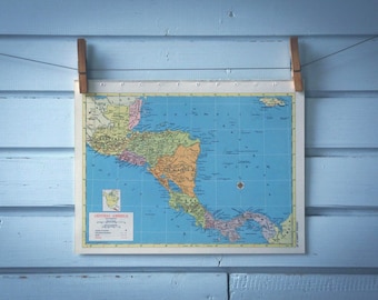 1957 Vintage Central America Map