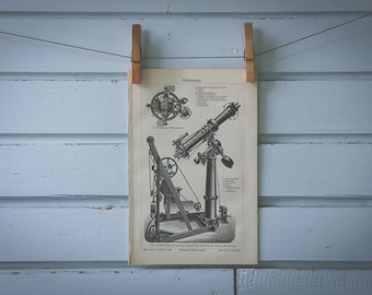 1907 Vintage Heliometer Lithograph Illustration
